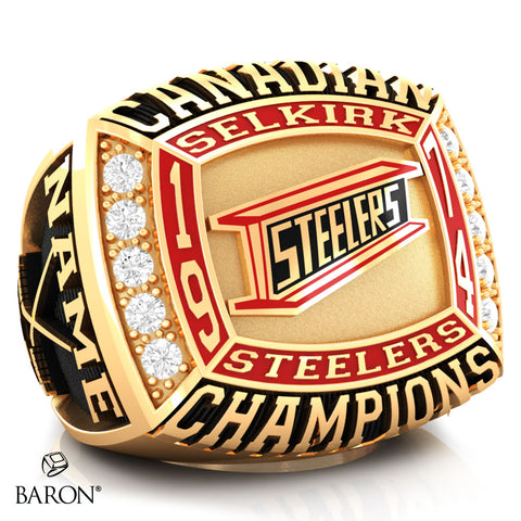 1974 Selkirk Steelers Hockey Championship Ring - Design 1.1