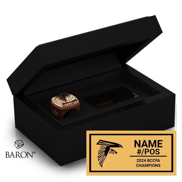 Abbotsford Falcons Jr Bantam Football 2024 Championship Black Standard Window Ring Box