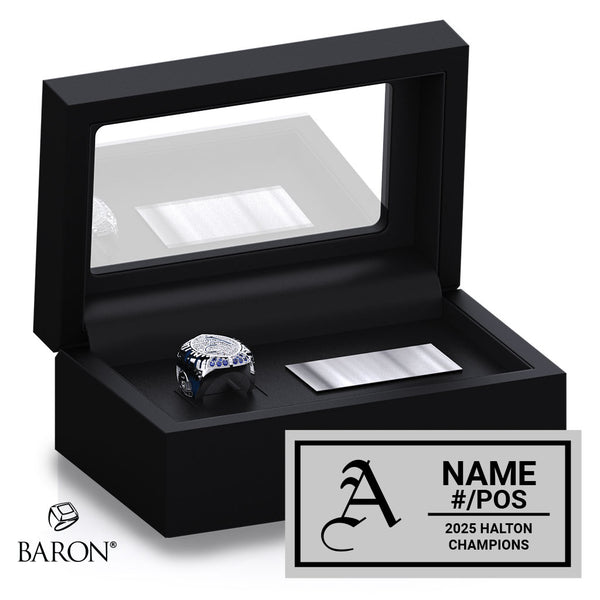 Assumption Crusaders Football 2025 Championship Black Standard Window Ring Box