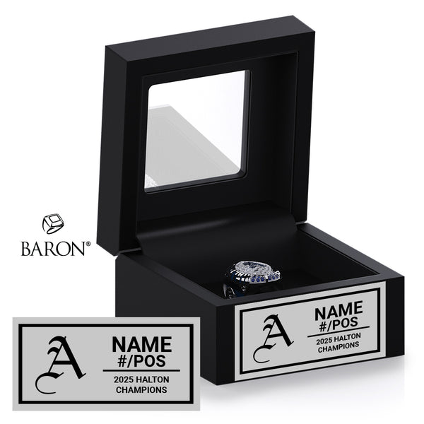 Assumption Crusaders Football 2025 Championship Black Window Ring Box