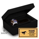 BCI Mustangs Football 2024 Championship Black Standard Window Ring Box