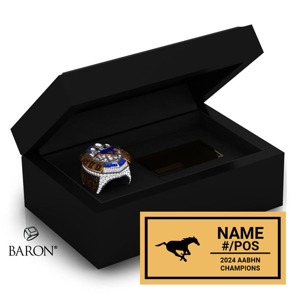 BCI Mustangs Football 2024 Championship Black Standard Window Ring Box