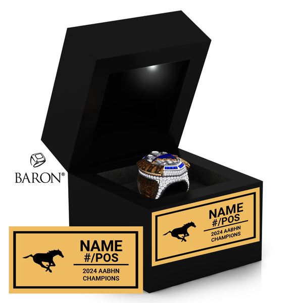 BCI Mustangs Football 2024 Championship Black LED Ring Box