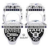 Barrie Baycats 18U Baseball 2023 Championship Ring - Design 2.2