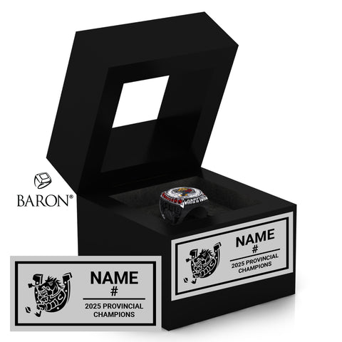 Barrie Colts U14BB OMHA Hockey 2025 Championship Black Window Ring Box