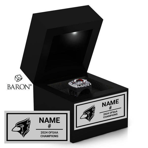 Bishop Allen Academy Baseball 2024 Championship Black LED Ring Box