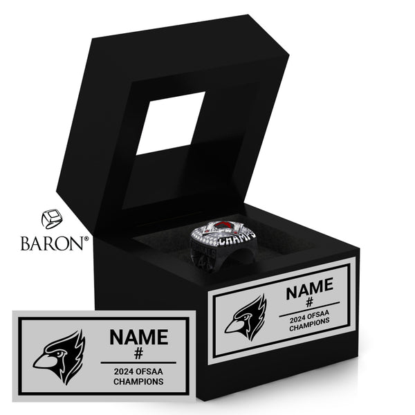 Bishop Allen Academy Baseball 2024 Championship Black Window Ring Box