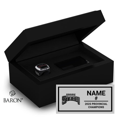 Prairie Storm Hockey 2025 Championship Black Standard Window Ring Box