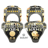 Brampton Bulldogs OSFL U16 2024 Championship Ring - Design 1.3
