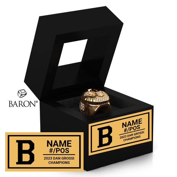 Brampton Bulldogs U18 OSFL 2023 Championship Black Window Ring Box