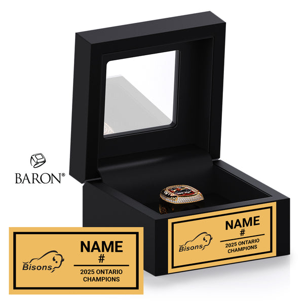 Brantford Bisons OSFL Football 2025 Championship Black Window Ring Box