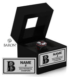 Burlington Blaze Lacrosse 2024 Championship Black Window Ring Box
