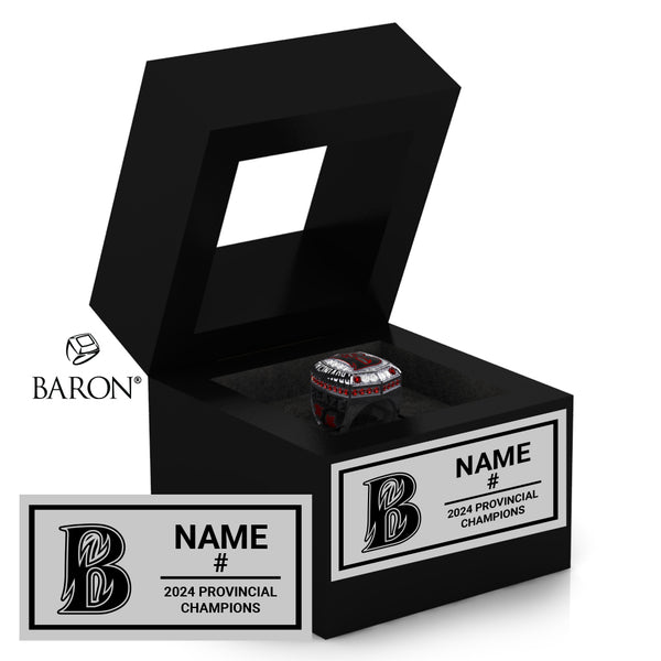 Burlington Blaze Lacrosse 2024 Championship Black Window Ring Box