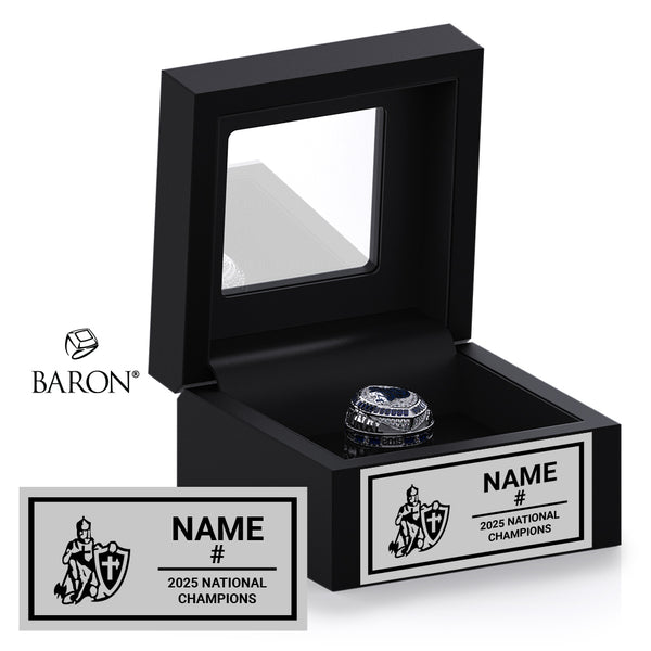 Catholic Central Football 2025 Championship Black Window Ring Box