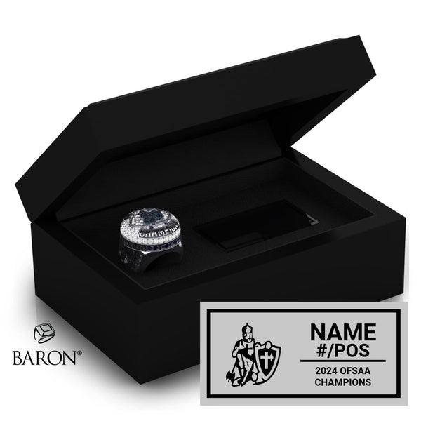 Catholic Central Football 2024 Championship Black Standard Window Ring Box