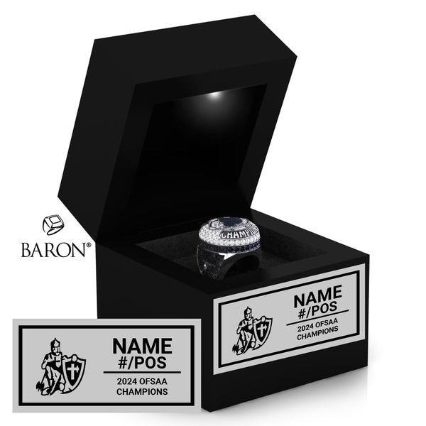 Catholic Central Football 2024 Championship Black LED Ring Box