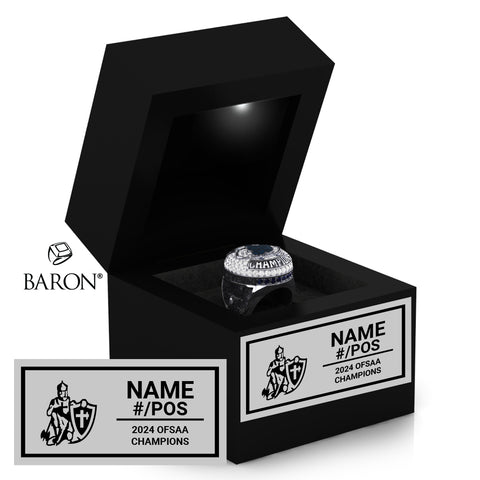 Catholic Central Football 2024 Championship Black LED Ring Box