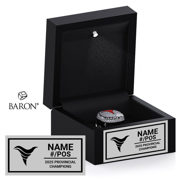 Central Cyclones Football 2025 Championship Black LED Ring Box