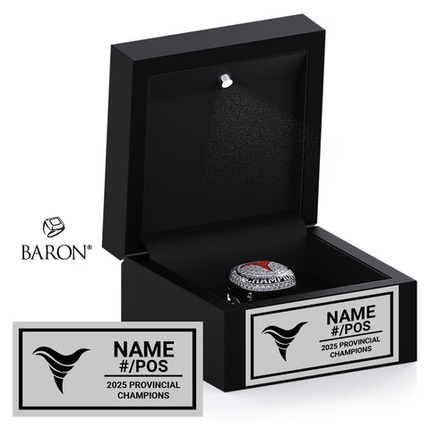 Central Cyclones Football 2025 Championship Black LED Ring Box