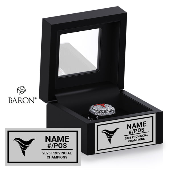 Central Cyclones Football 2025 Championship Black Window Ring Box