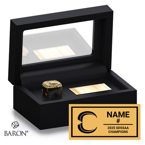 Chargers Football 2025 Championship Black Standard Window Ring Box