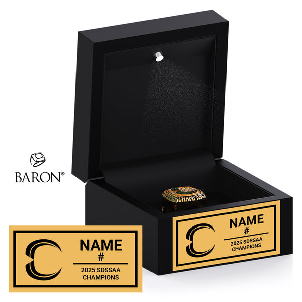 Chargers Football 2025 Championship Black LED Ring Box