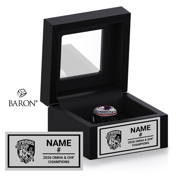 Clarington U15 AA Hockey 2026 Championship Black Window Ring Box
