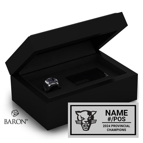 Cumberland Panthers U19 Women's Football 2024 Championship Black Standard Window Ring Box