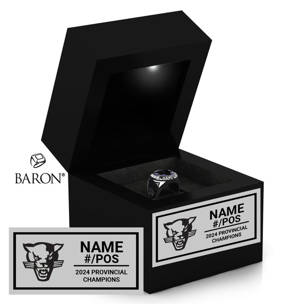 Cumberland Panthers U19 Women's Football 2024 Championship Black LED Ring Box