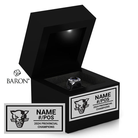 Cumberland Panthers U19 Women's Football 2024 Championship Black LED Ring Box