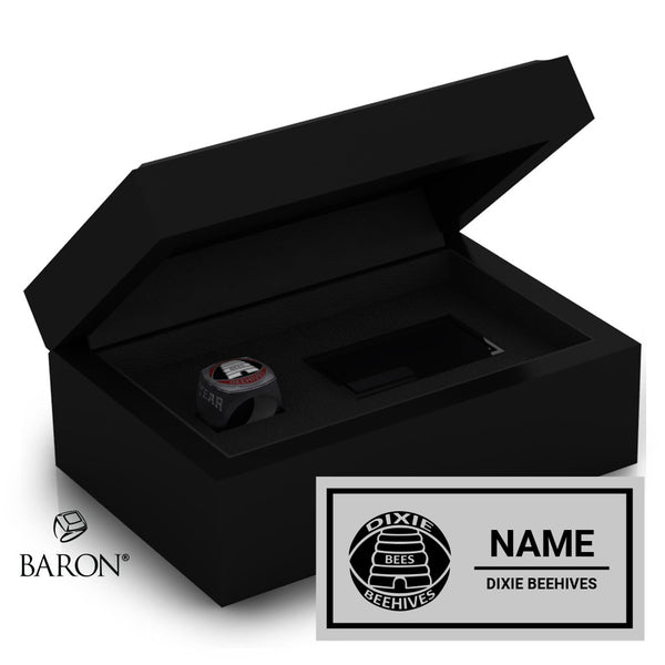 Dixie Beehives Award Championship Black Standard Window Ring Box