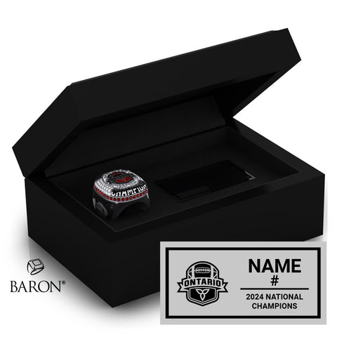 Football Ontario U18 Ladies 2024 Championship Black Standard Window Ring Box