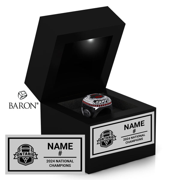 Football Ontario U18 Ladies 2024 Championship Black LED Ring Box