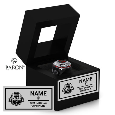 Football Ontario U18 Ladies 2024 Championship Black Window Ring Box