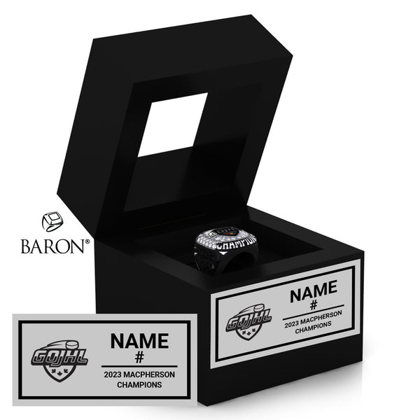 GOJHL Hockey 2023 Championship Black Window Ring Box