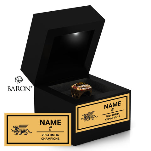 Guelph AA U16 Hockey 2024 Championship Black LED Ring Box