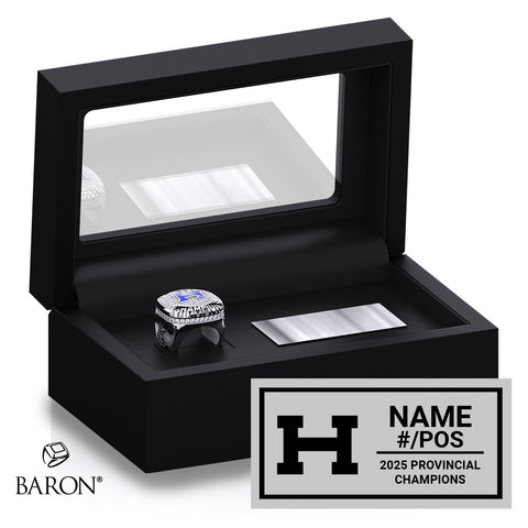Hafford High School Football 2025 Championship Black Standard Window Ring Box
