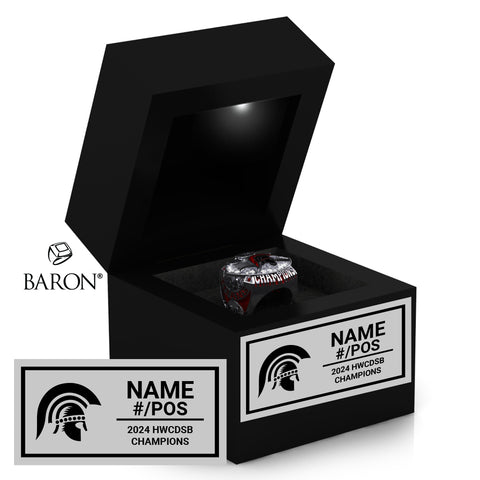 Hamilton Catholic Football SR 2024 Championship Black LED Ring Box