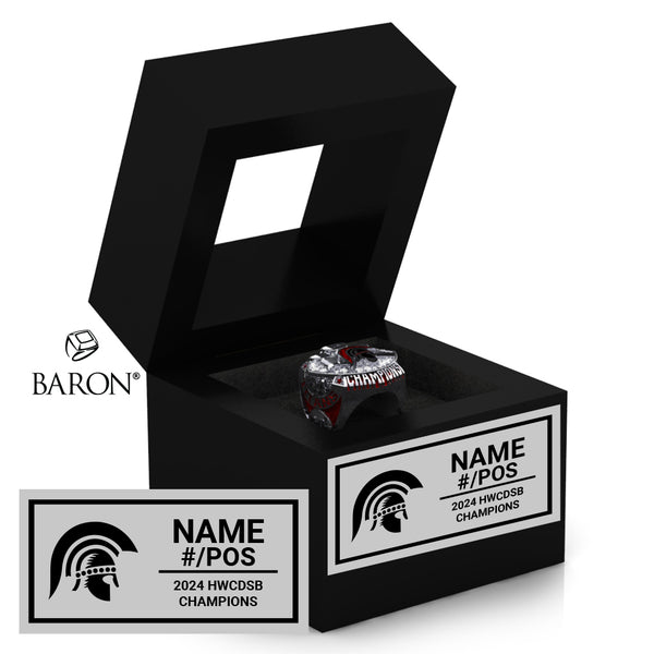 Hamilton Catholic Football SR 2024 Championship Black Window Ring Box