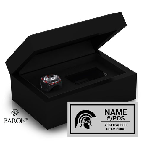 Hamilton Catholic Footbal 2024 Championship Black Standard Window Ring Box