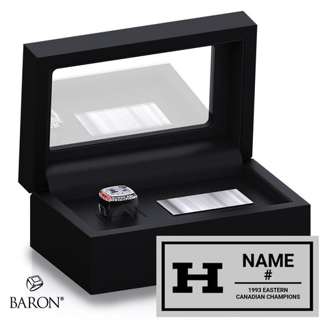 Hamilton Hurricanes Football 1993 Championship Black Standard Window Ring Box