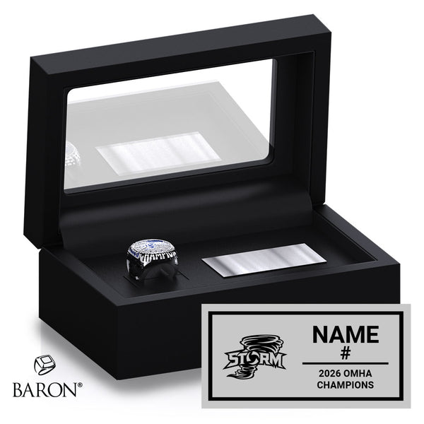 Highland Storm U15 Hockey 2026 Championship Black Standard Window Ring Box