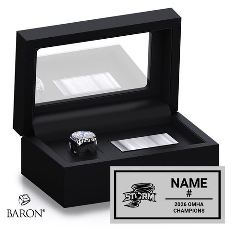 Highland Storm U15 Hockey 2026 Championship Black Standard Window Ring Box