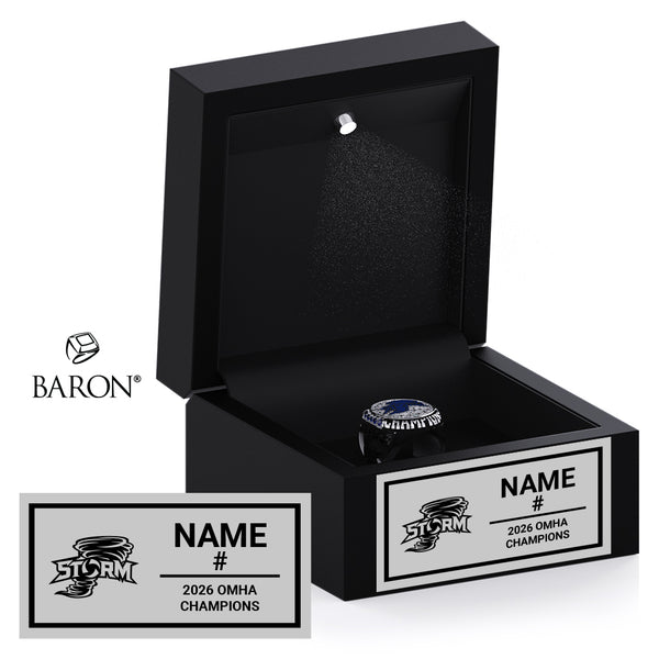 Highland Storm U15 Hockey 2026 Championship Black LED Ring Box