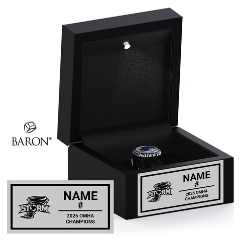 Highland Storm U15 Hockey 2026 Championship Black LED Ring Box