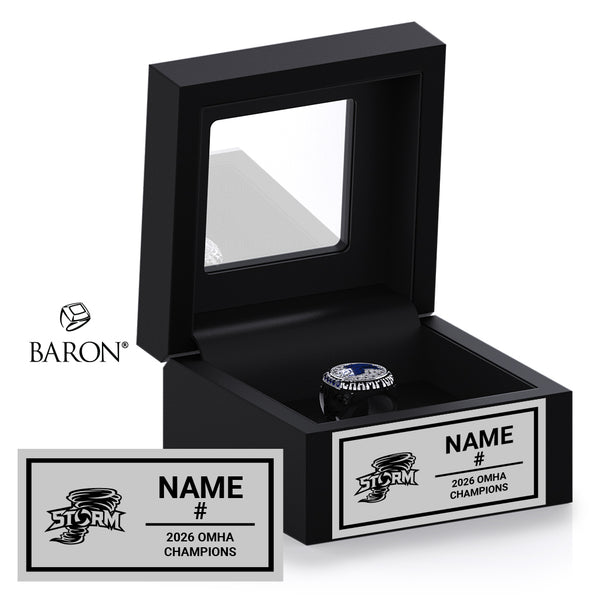 Highland Storm U15 Hockey 2026 Championship Black Window Ring Box