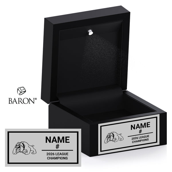 Hinton Bulldogs Hockey 2026 Championship Black LED Ring Box