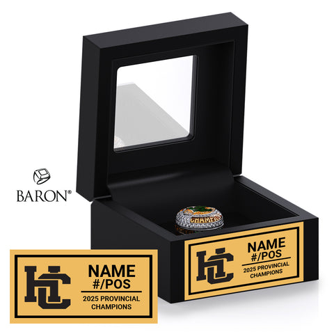 Holy Cross Football 2025 Championship Black Window Ring Box