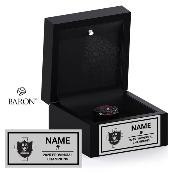 Holy Rosary High School Raiders Football 2025 Championship Black LED Ring Box