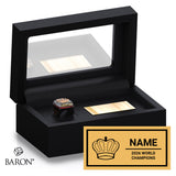 ICU World Cheerleading 2026 Championship Black Standard Window Ring Box